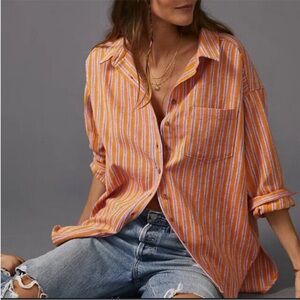 Anthropologie Pilcro Striped Button Down Shirt